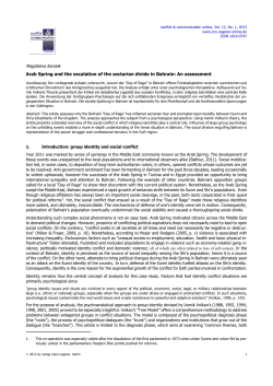 Arab Spring and the escalation of the sectarian divide in Bahrain: An