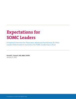 Expectations for SOMC Leaders