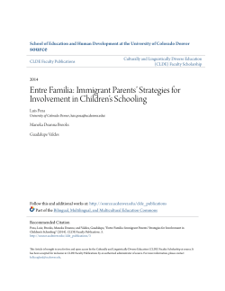 Entre Familia: Immigrant Parents` Strategies for