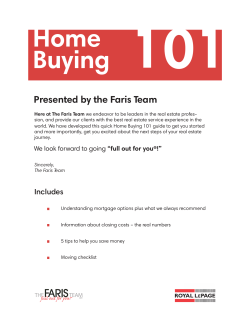 Home Buying 101 - The Faris Team
