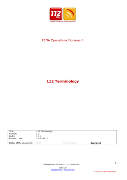 112 Terminology - European Emergency Number Association