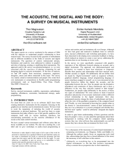 the acoustic, the digital and the body: a survey on musical instruments