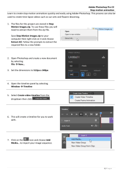 Adobe Photoshop Pro CC Stop-motion animation Learn to create