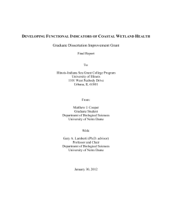 Developing functional indicators of coastal wetlands health