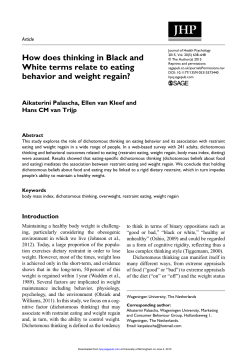 How does thinking in Black and White terms relate to eating