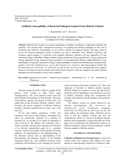 Antibiotic Susceptibility of Bacterial Pathogens Isolated from