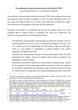 The EU Preliminary Ruling Procedure