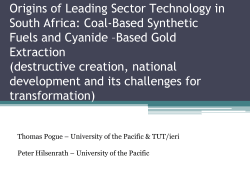 Coal-Based Synthetic Fuels and Cyanide &ndash;Based Gold - unu