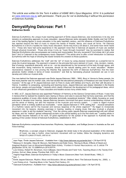 Demystifying Dalcroze