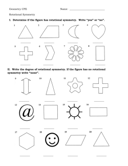 Geometry CPE Name: Rotational Symmetry I. Determine if the figure