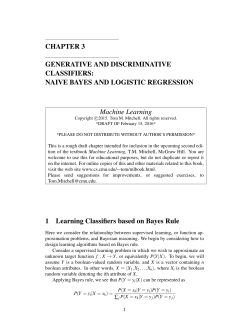 Naive Bayes and Logistic Regression
