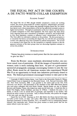 Equal Pay Act in the Courts - New York University Law Review