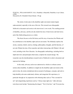 PURCELL, WILLIAM HARVEY, M.A. Disability is Beautiful, Disability
