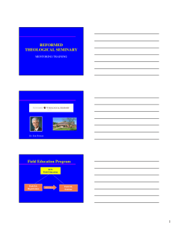 Mentor Training - Reformed Theological Seminary