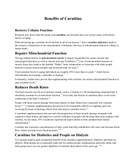 Benefits of Carnitine