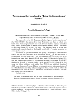 Terminology Surrounding the “Tripartite Separation of Powers”1