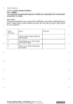 266263 Title: Specialist and generalist species in habitat use