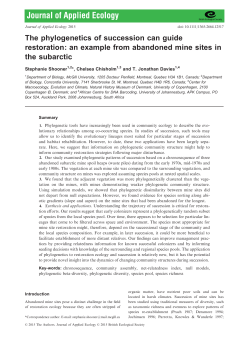 The phylogenetics of succession can guide restoration: an example