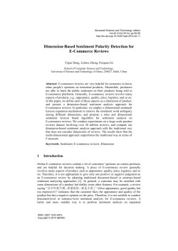 Dimension-Based Sentiment Polarity Detection for E