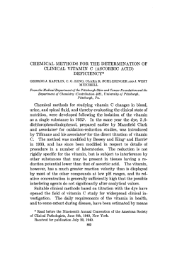 DEFICIENCY* Chemical methods for studying vitamin C
