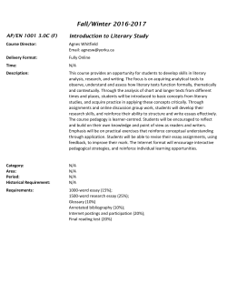EN 1001 3.0C - Course Description