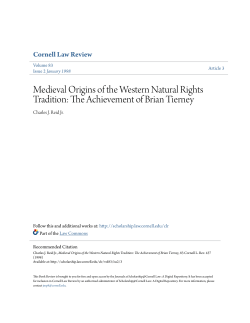 Medieval Origins of the Western Natural Rights Tradition: The