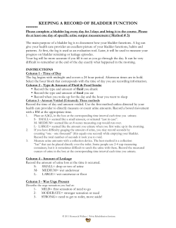 KEEPING A RECORD OF BLADDER FUNCTION