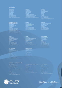 DJO GLOBAL: DJO GLOBAL, EXPORT CENTERS: