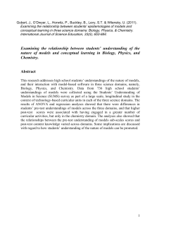 Examining the relationship between students` epistemologies of