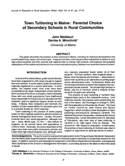 Town Tuitioning in Maine - Journal of Research in Rural Education