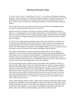 History of Weston Lakes