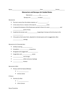 Mannerism and Baroque Art Guided Notes