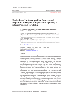 Updating the tumor/external surrogate correlation function