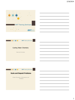 Cooling Water Chemistry Scale and Deposit Problems