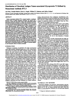 Distribution of Oncofetal Antigen Tumor-associated Glycoprotein
