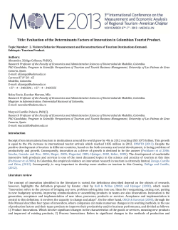 Title: Evaluation of the Determinants Factors of Innovation in