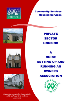 PRIVATE SECTOR HOUSING A GUIDE SETTING UP AND
