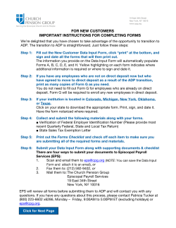 Instructions and Forms for New ADP Customers