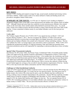 P10-2014 Strategy Session Key Issue- VAWA (updated)