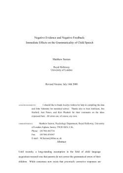 Negative Evidence and Negative Feedback: