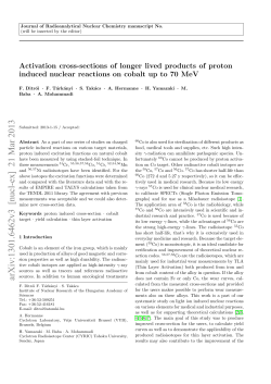 Activation cross-sections of longer lived products of proton induced