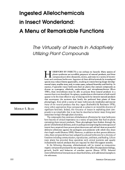 Ingested Allelochemicals in Insect Wonderland: A Menu of