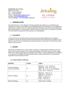 JETWING VIL UYANA Sigiriya, Sri Lanka Tel:- + 94