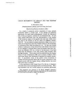 CIRCUS MOVEMENTS OF LIMULUS AND THE TROPISM THEORY
