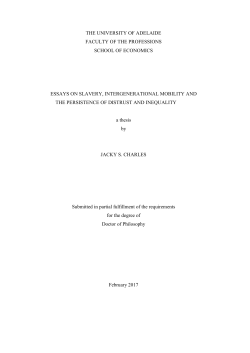 essays on slavery, intergenerational mobility and the persistence of