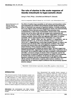 The role of alanine in the acute response of Giardia
