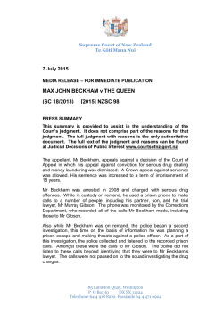 MAX JOHN BECKHAM v THE QUEEN