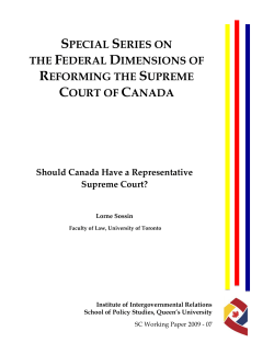 Should Canada Have a Representative Supreme Court