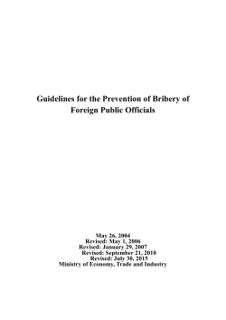 Guidelines to Prevent Bribery of Foreign Public Officials