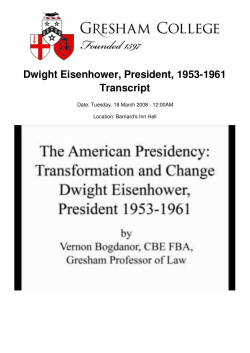 Transcript Dwight Eisenhower, President, 1953